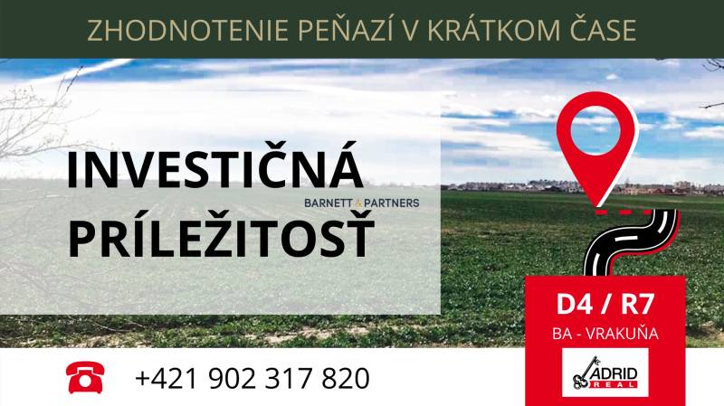 продажа С/х и лесные земельные угодья, Ráztočná, Bratislava - Vrakuňa,